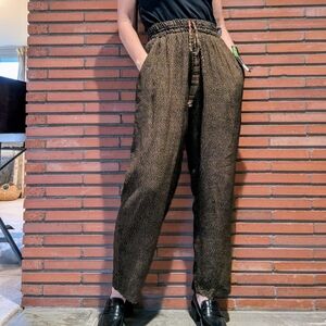 deadstock DRAWSTRING RAYON PANTS 1990's vintage S